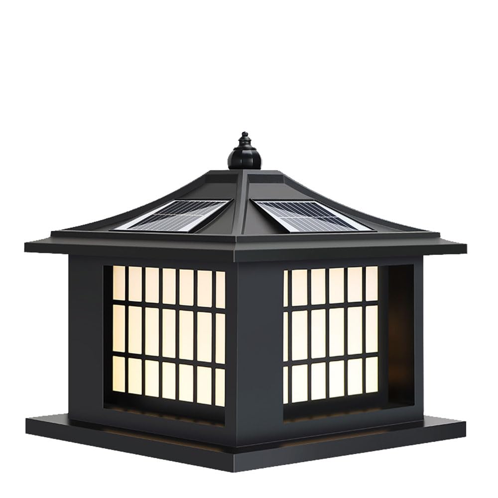 Solar Waterproof Table Column Lights Garden Or Patio Post Head Light Fixtures Vintage Energy Outdoor Pillar Light Door Post Lamp European With Glass Shade Pillar Cap Lamps For Courtyard, Porch KNBVFHG