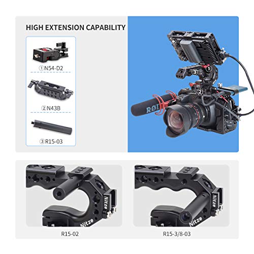 Nitze Stinger Handle Universal Top Handle Grip for Camera Cage with Built-in QR NATO Clamp - PA28-A