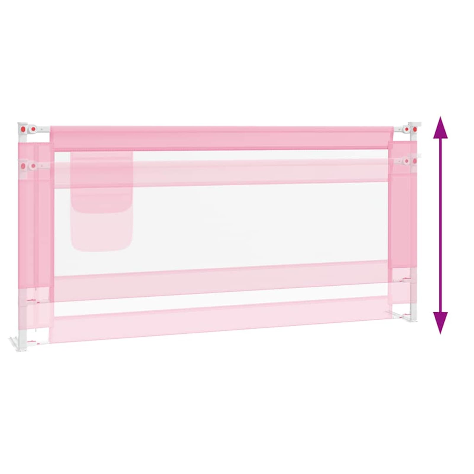 Tidyard Barandilla de Cama Niños - Protección Anticaídas, Ajustable, Rosa, 190x25cm Modelo YFXLRZJ-10205ES