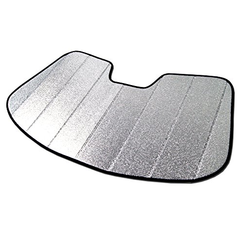 Image of Front Car Windshield Sun Shade Compatible with 2013-2020 Acura ILX | Custom Fit Visor Accordion Fold Style Sun Protector | Silver & Grey 1-pc Set | SS-001
