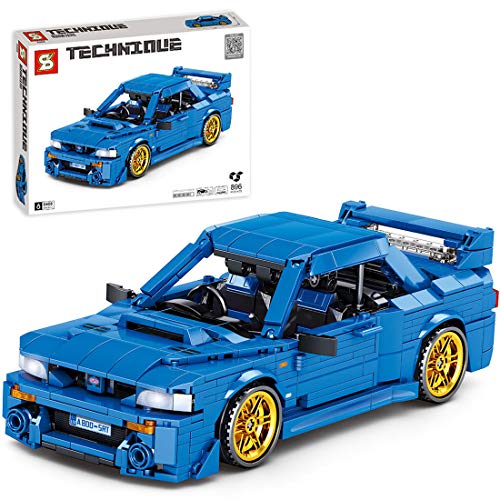 BAXT Technik Auto Bausteine Sportwagen, Pull-Back Auto Technik Rennauto ModellBausatz, Rückziehauto Spielzeugauto…