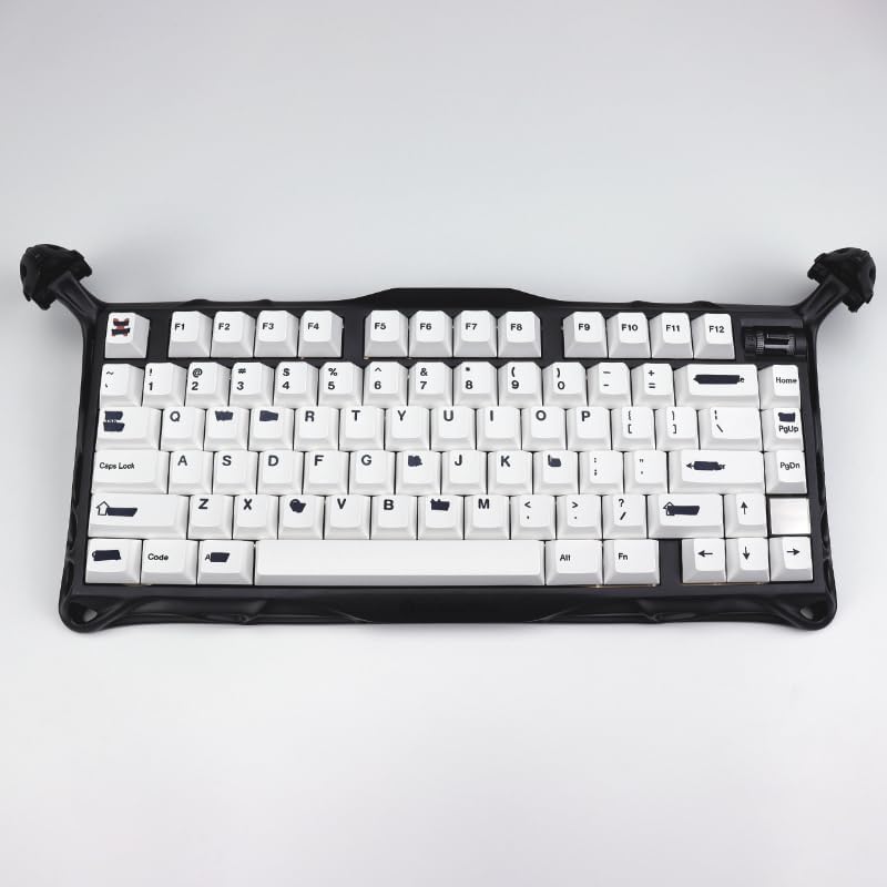 KBDiy Redacted Keycaps - 143 Keys White Keycap Set Cherry Profile for 60%/65%/75%/100% Mechanical Keyboards (Cherry MX/Gateron/Outemu Compatible)