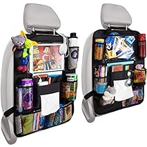 Update Version 2 Pack Car Backseat Organizer Foldable Car Seat Back Protectors with Touch Screen Tablet Holder Tissue…
