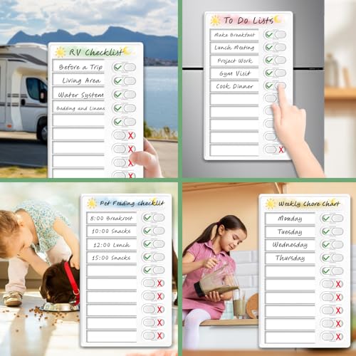 Image of Upgraded Slider Dry Erase Chore Chart for Kids Multiple Kids, Whiteboard Magnetic Morning /Bedtime Routine Chart for Kid Toddlers Teens Adult, Visual Schedule for Kid with Autism