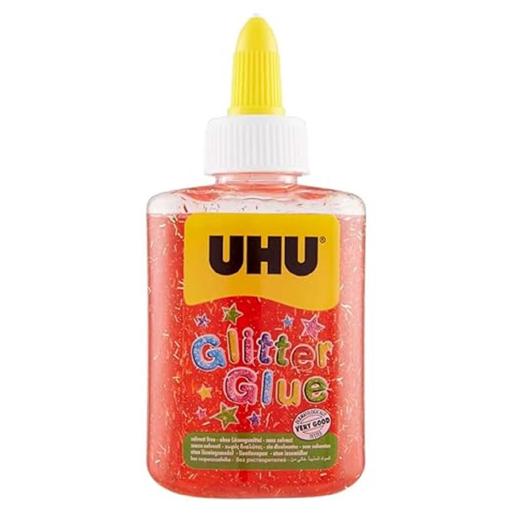 UHU Glitter Glue Bottle 88.5 ml Red