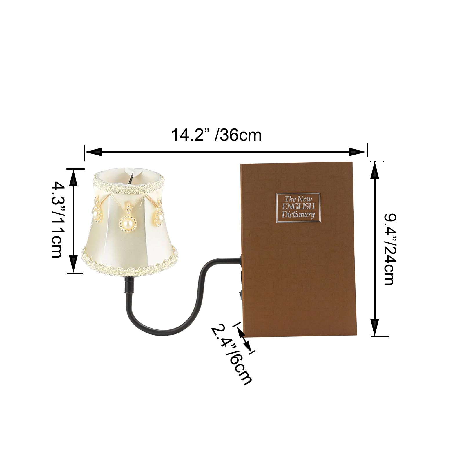 LED Buchlampe mit Fernbedienung, Vintage Dimmbar Nachttischlampe mit Stoffschirm 1xE27-Fassung, Wiederaufladbare Tischlampe Zeitschaltuhr für Nachttisch Beistelltisch -DZ0332/13