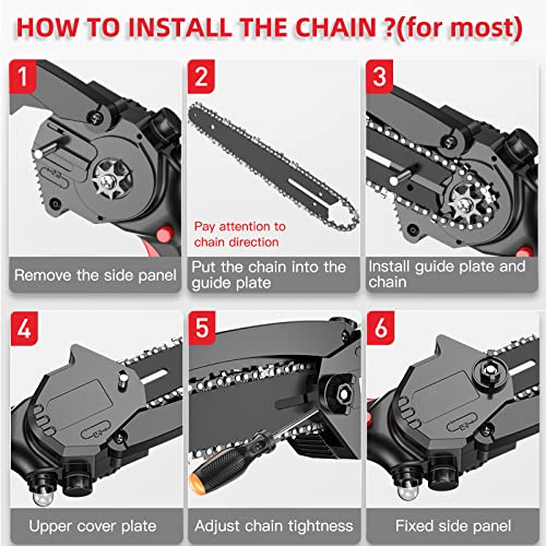 Fifchall [4 Pieces] 6 Inch Mini Chainsaw Chain, 6 Inch Replacement Chains For Cordless Electric Portable Mini Chainsaw, Guide Saw Chain For Wood Branch Cutting Mini Chainsaws (37 Drive Links) #TOP4