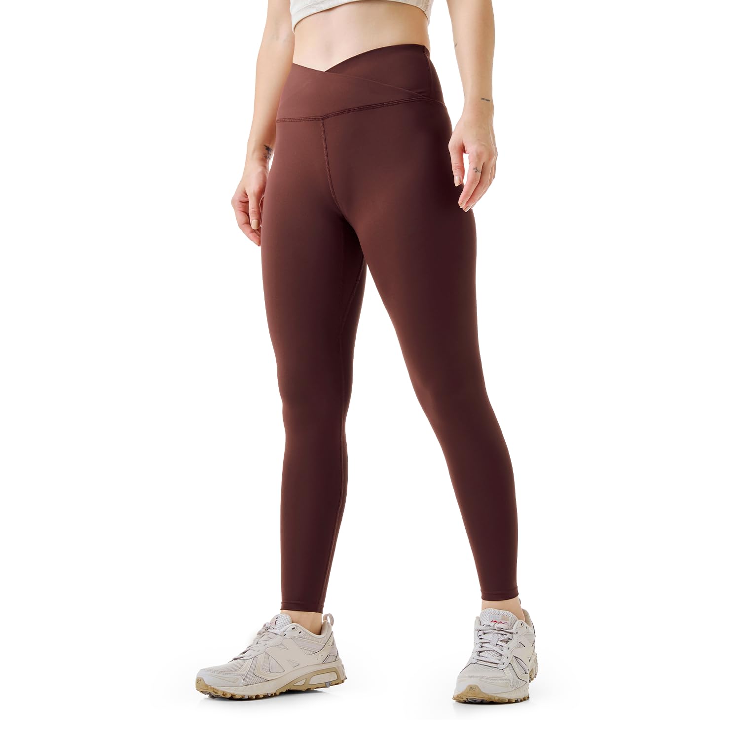 Cross-Waist Leggings for Women-High-Rise Yoga Pants with Flattering Fit, 4-Way Stretch Poly-Spandex Blend, Gusset for Mobility, Stylish Athleisure & Workout Wear-image-16