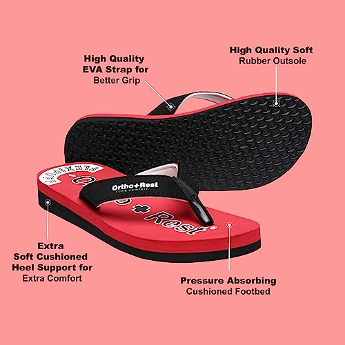 Image of Ortho + Rest Women's Soft Comfortable Orthopedic Doctor Joy Slipper and Flip Flops for Home Daily Use