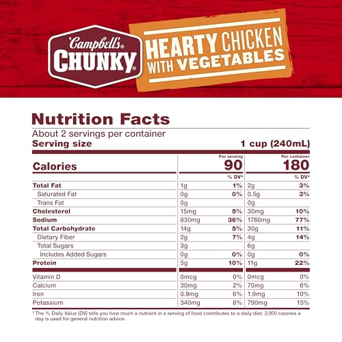 Image of Campbell's Chunky Soup, Chicken with Vegetables Soup, 18.6 Oz Can