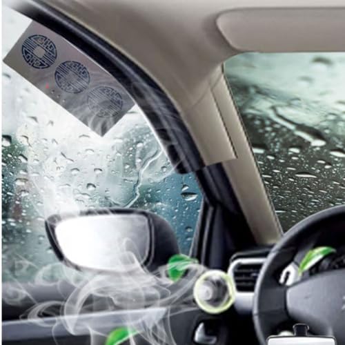 Ventilador solar para coche con 3 ventiladores, flujo de 180° y puerto USB 3