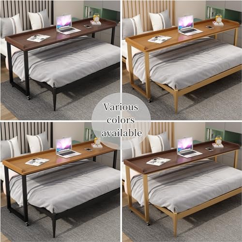 Table de lit à roulettes 120 cm - Bureau mobile pour ordinateur - 7