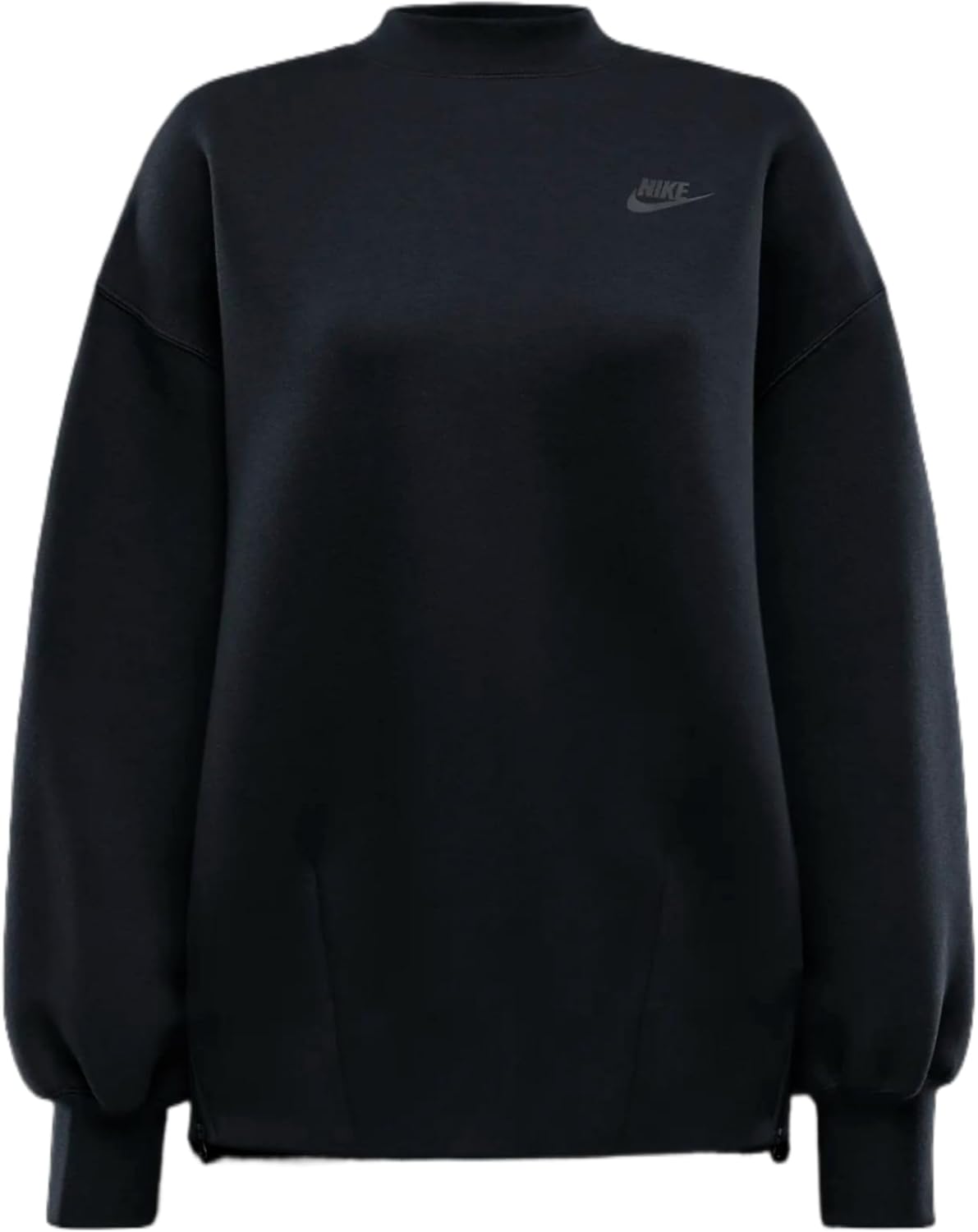 Nike Sportswear Tech Fleece Women's Oversized Crew-Neck Sweatshirt (FV8041-010, Black/Black) Size Small