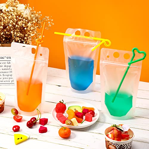 300 bolsas plásticas con 300 pitillos para bebidas miniatura 4