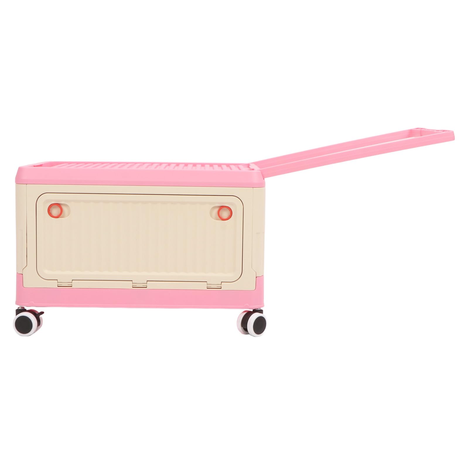Jiawu Contenedor de Almacenamiento de Juguetes con Ruedas, Organizador de Almacenamiento de Juguetes Plegable, Organizador de Juguetes PP, Ahorro de Espacio para Refrigerios (PINK)