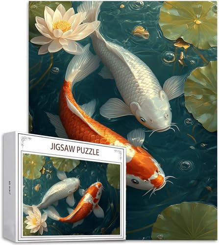 Puzzle 4000 Piezas, Puzzles Adultos, Loto Obra de Arte de Juego de Rompecabezas para Adultos, Pez de Colores Pasatiempo Creativo, Diversión, DIY para Decoración del Hogar Regalos 141x87cm H-7369