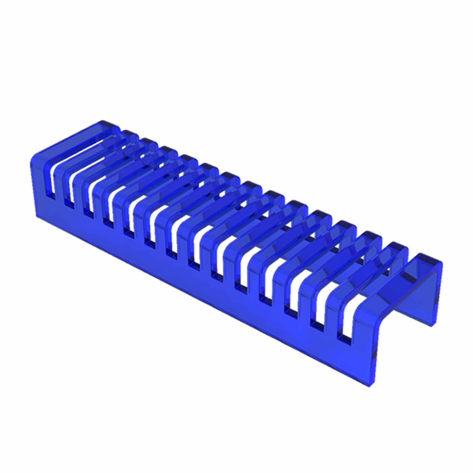 Présentoir en acrylique bleu à haute visibilité avec 14 emplacements pour cartes de bureau