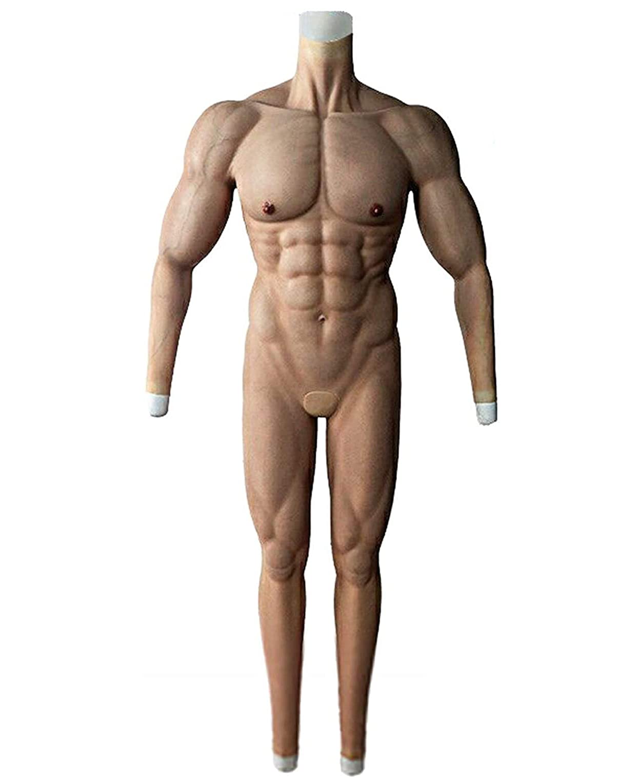 Male Chest Silicone Muscle Suit, Fake Male Chest Arm Silicone Muscle Whole Body Simulation Skin False Muscle - Artificial Fake Muscle Belly Body for Cosplay Masquerade Costume.