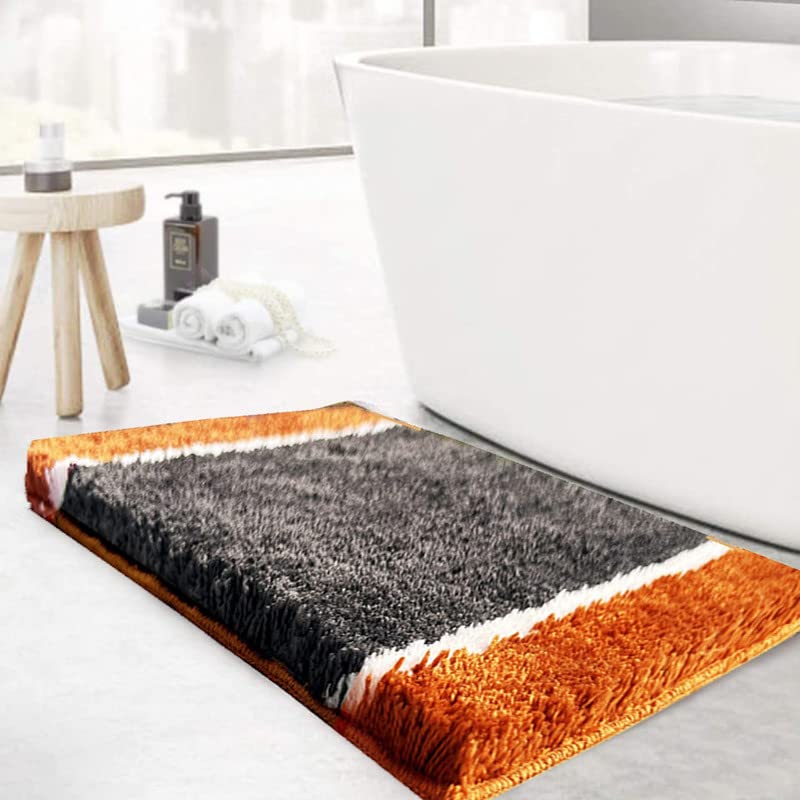Image of Super Soft Anti Skid Solid Bathroom Rugs for Home, Bedroom, Living Rooms Entrance Microfiber Door mats Size 2FTx3FT 23mm Pile Hight