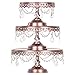 Amalfi Decor Cake Stand with Glass Tops, Round Metal Pedestal Holder with Crystals, Rose Gold, Set of 3