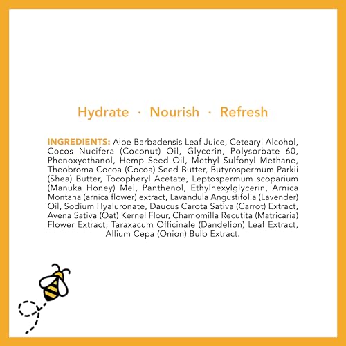 Super Natural Goods Manuka Honey Cream (4oz) – Hydrating Lotion for All Skin Types Suitable for Kids and Adults | Moisturizing Body Cream with Real Manuka Honey Aloe Vera Juice and Cocoa Butter