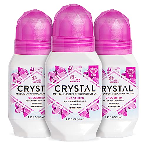 Crystal Mineral Deodorant Roll-On, Unscented, 2.25 fl oz (Pack of 3)