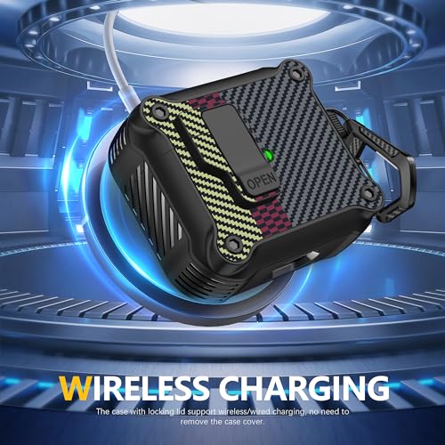 Image of RFUNGUANGO AirPods 3 Case with Lock Magnetic Lid, CF Gray