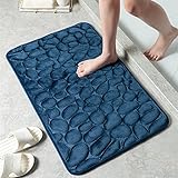 Photo Gallery jntfne tappetino da bagno 3d in pietra memory foam, da giardino, ciottoli in rilievo, antiscivolo, in tinta unita, piccolo, zerbino per camera da letto, wc, tappetino decorativo (blu navy, 50 x 80 cm) Photo Gallery jntfne tappetino da bagno 3d in pietra memory foam, da giardino, ciottoli in rilievo, antiscivolo, in tinta unita, piccolo, zerbino per camera da letto, wc, tappetino decorativo (blu navy, 50 x 80 cm)