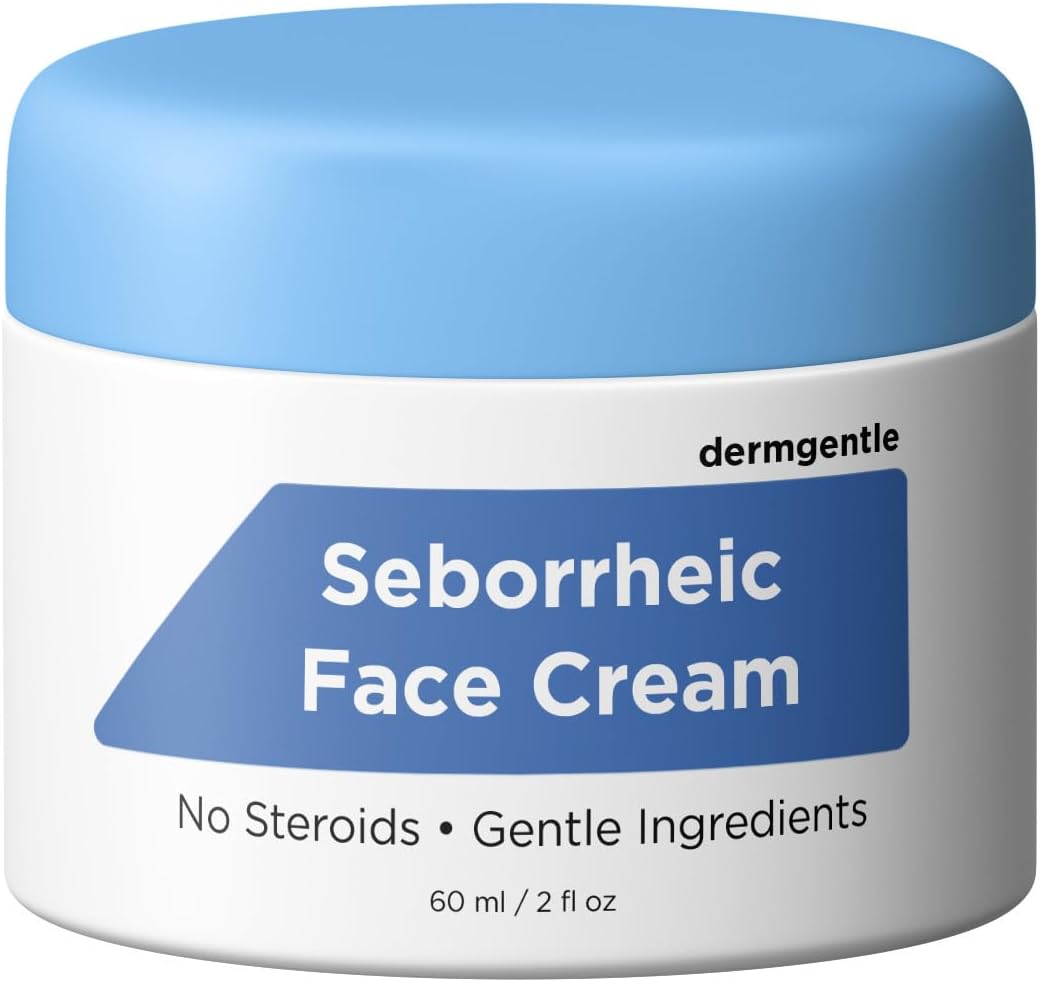Seborrheic Face Cream - Relieves Seborrheic Dermatitis with MCT Oil, Squalane - Moisturizing Face and Body Anti Itch Cream for Sensitive Skin Seb Derm Sebderm - No Steroids for Lasting Results