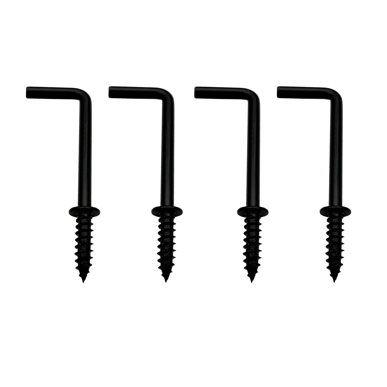 IDEALSV 50 Pcs Black 1-1/4 Inch 1 Shape Screw Hooks L Shape Hooks Vintage 7 Shape Right Angle Medal Hook