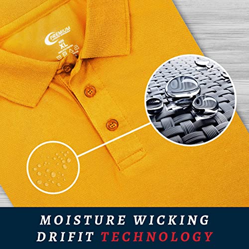 Premium Wear Men's Polo T-Shirt, High Moisture Wicking Dry Fit Performance Short-Sleeve Polo T-Shirt w Collar for Golf Tennis4