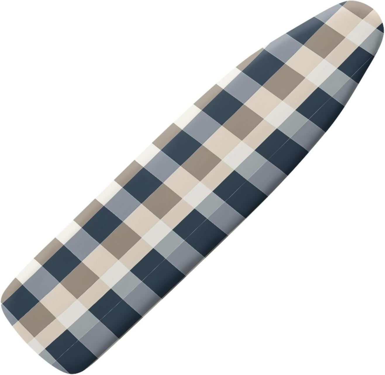 Ironing Board Cover 14x48 Dark Blue Beige Iron Board Cover with Padding Heat Reflective,Scorch Resistant Thick Padding,Snug Fit Non-Slip Nose Pocket Fastener Straps Elastic Edges