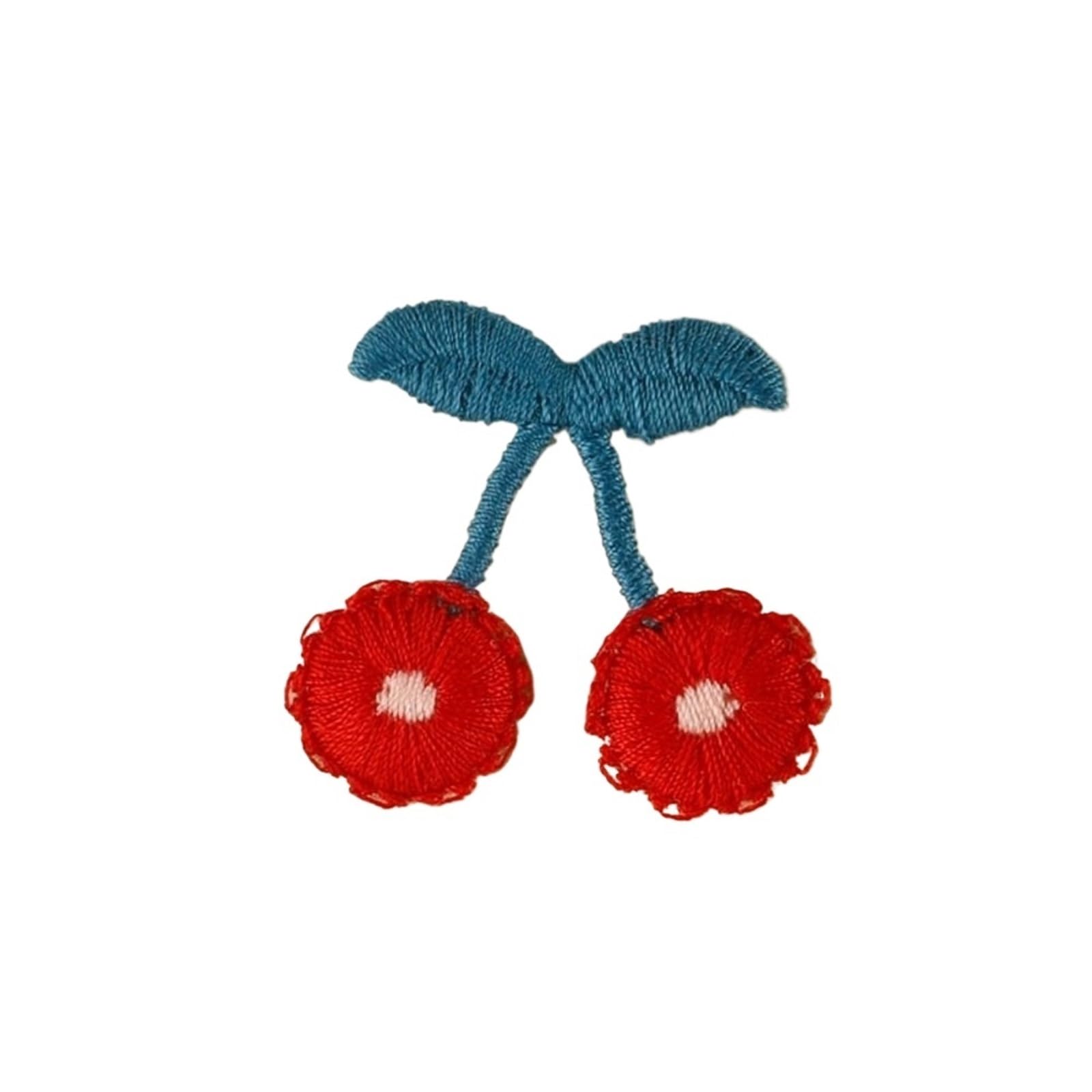 Wtaxbh 05 Iron On Patches 3Pc Fashion Cherry Flower Lace Clothing Patches Multifunction Embroidered Fabric Patch Sew-On Diy Applique Accessories(05)