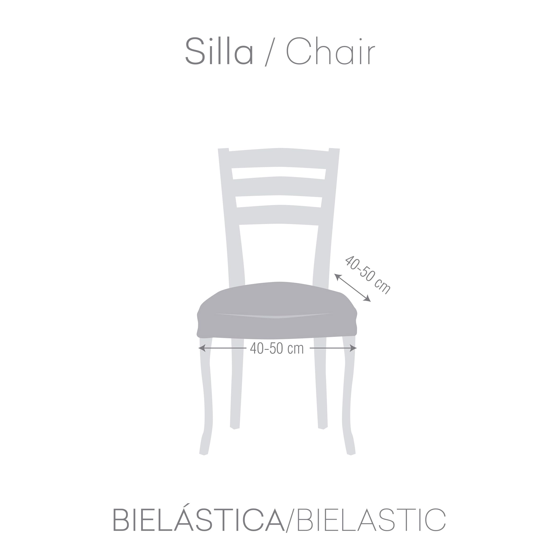Eysa Pack de 2 Fundas bielásticas para Silla sin Respaldo Color Crudo diseño Harlem