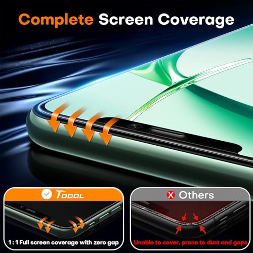 Image of TOCOL for iPhone 11 Pro Max Screen Protector 9H Hardness Military Grade Shatterproof HD Tempered Glass Full Coverage Easy Installation Case Friendly 2 Pack