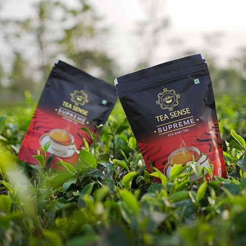 Image of TEA SENSE Supreme Dust Tea Powder | 250 g X 2 Pouch | Premium & Strong Assam Chai | Rich Flavour & Kadak Taste | Chaipatti