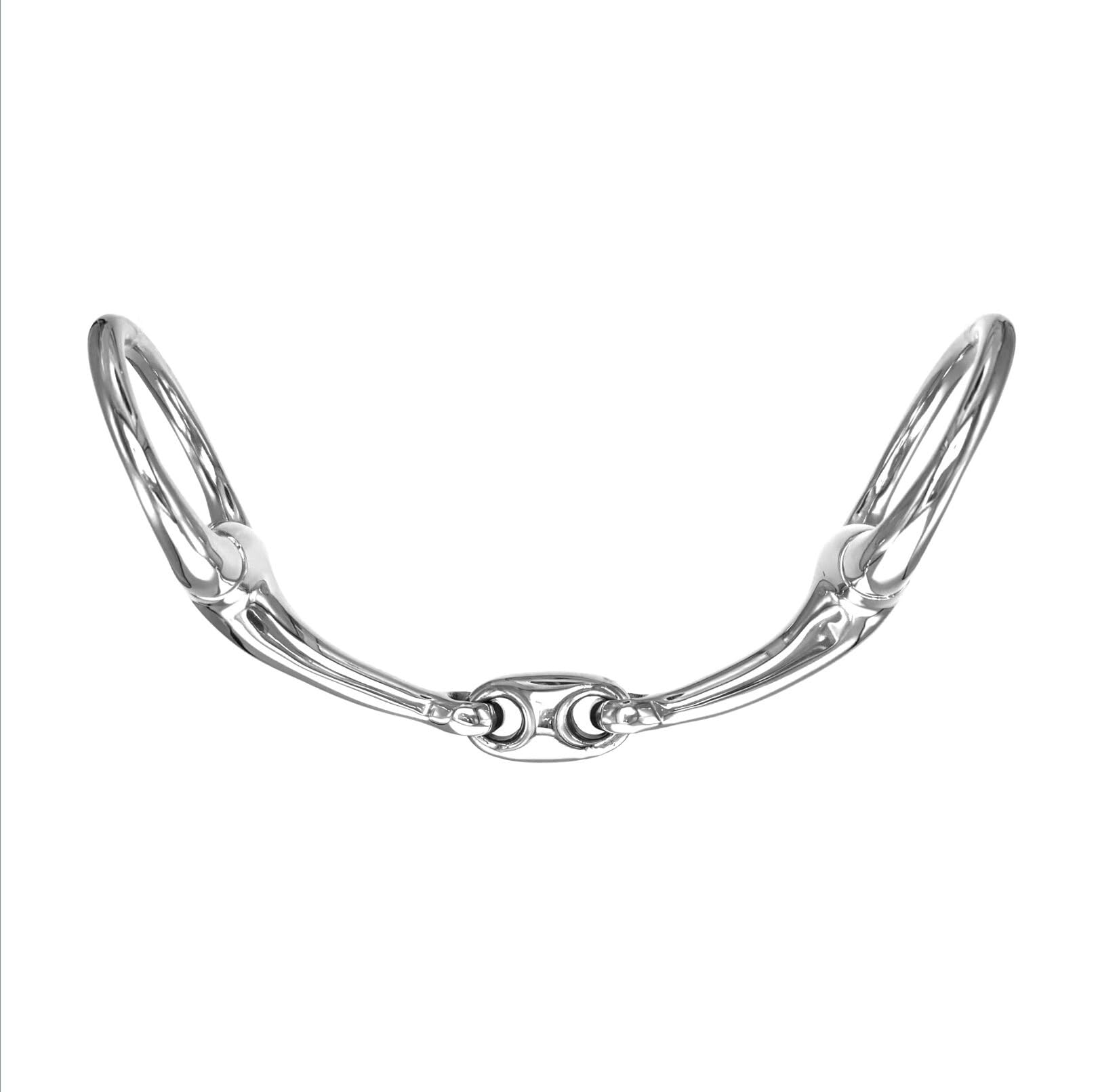Gebiss ErgoBit Olivenkopfgebiss Olivenkopftrense Doppelt Gebrochen Edelstahl Ringdurchmesser 55 mm Gebissstärke 14 mm