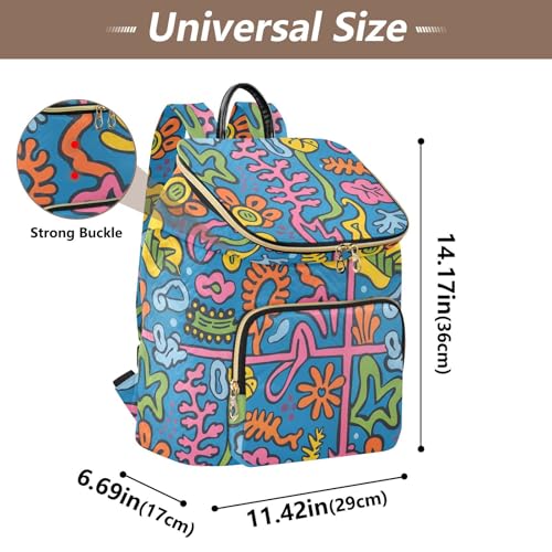 KLL Brightly Colored Abstract Object Women Backpack Stylish Lightweight Travel Bag Ladies Shoulder Bag for Gym Shopping Travel3
