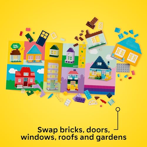 Image of LEGO Classic Creative Houses Brick Building Set for Kids, Toy House Gift with Accessories and Doll Houses, Creative Toy for Young Builders, Boys and Girls Ages 4 and Up, 11035