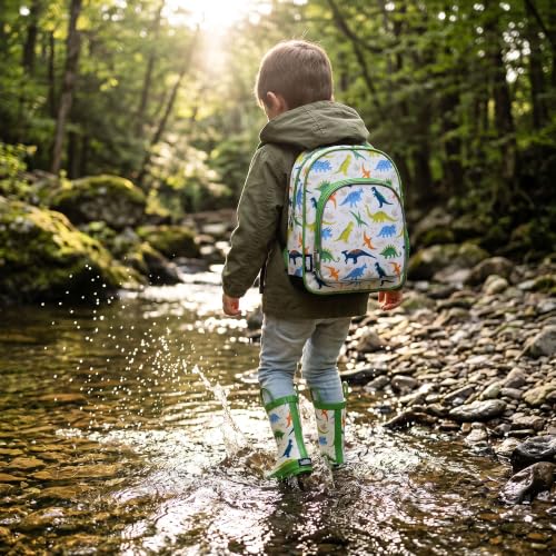 Image of Wildkin Kids 12-Inch Toddler Backpack - Lightweight School Bag for Daycare & Travel, Ages 3-7, Dinosaur Adventures, 12.5 x 10 x 4.5 in, Dinosaur Adventures