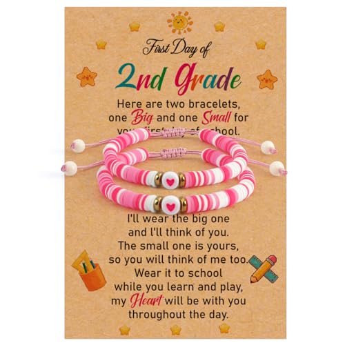 Image of Back to School Mother Daughter Bracelets Kindergarten Daycare 1st Grade 2nd Grade School Gifts First Day of Preschool