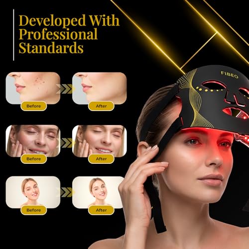 Image of LED Red Light Therapy Mask for Face, FDA-Cleared 630nm Red, 850nm Near-Infrared & 415nm Blue Light, 324 LED Chips, 3 Modes, 5 Intensity Levels, Remote Controller - At-Home Skin Care Device