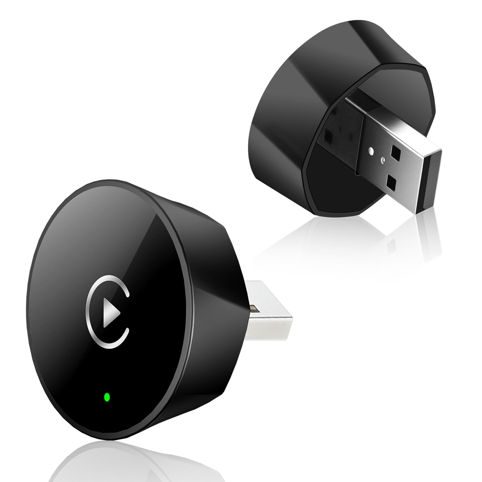 Mini bezprzewodowy adapter samochodowy do fabrycznie zainstalowanych systemów pojazdów, Plug & Play adapter USB C do pojazdów z przewodowym CarPlay/Android Auto (od 2016), WLAN BT 5.2, kompaktowa