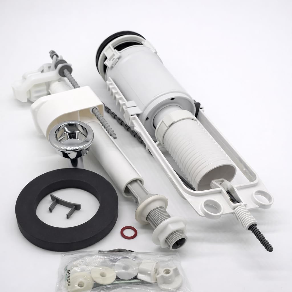 Storm 33 Toilet Cistern Fittings Pack with Chrome Push Button Dual Flush Valve & Fill Valve Set