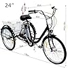 SUNBGRPYE 24″ Adult Electric Tricycle (3 Speed Adjustment), 3 Wheel Shopping Bike, 48v 12ah Removable Battery (35km Range), 150kg Load Capacity, With Large Basket, Smooth Comfortable Ride,White #2