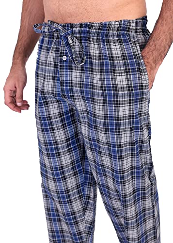 Plaid Pajama Pants for Men - 100% Cotton PJ Pants - Woven Sleepwear Lightweight Lounge Sleep Pants for Men2