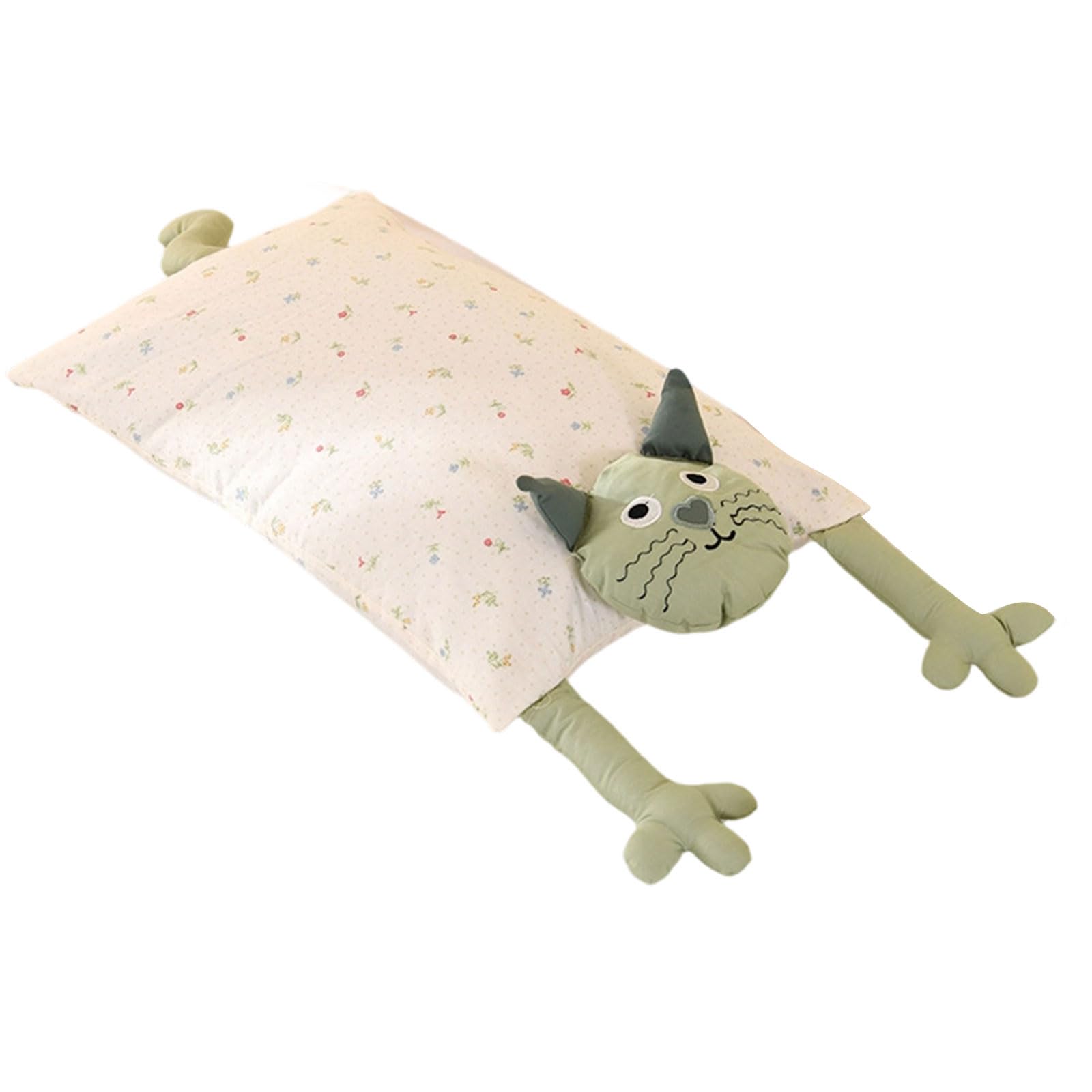 Piceioep Buckwheat Pillow Featuring Cartoon Cats Pattern Fabric for Spinal Alignment Cats Design Pillow
