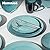 HomeVss Sonoma 16 Piece Stoneware Dinner Set, Outside Black + Inside Handpainted Color Turquoise with speckle