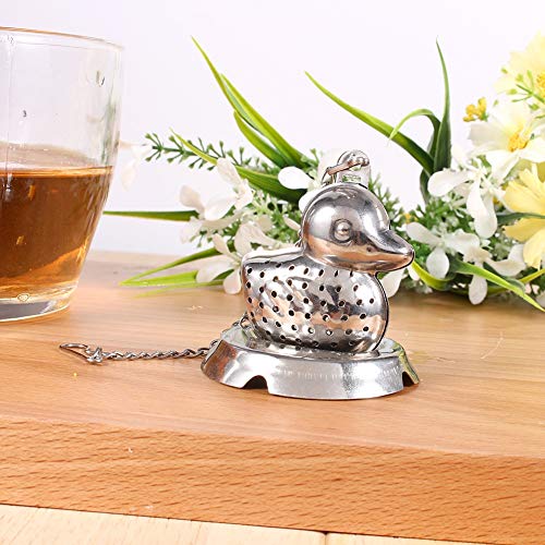 Colador de té, infusor de bolas de té de acero inoxidable, difusor de especias en forma de pato para preparar té de… - Imagen 4
