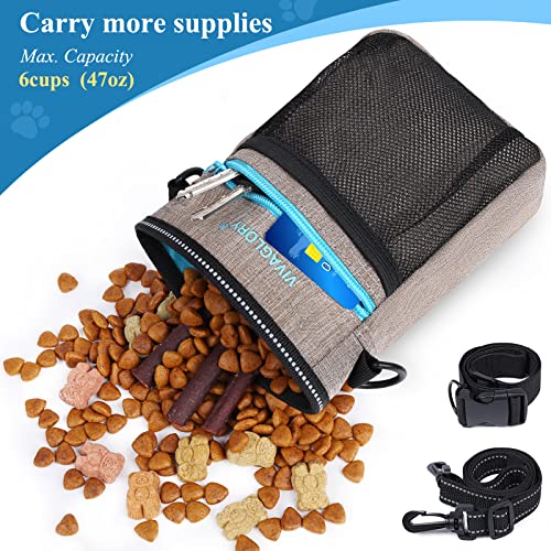 VIVAGLORY Dog Training Treat Pouch, 4Ways to Wear Dog Treat Bags, Built in Dog Waste Bag Dispenser Treats Training Bags with Reflective Adjustable Shoulder Strap, Heather Khaki VIVAGLORY Dog Training Treat Pouch, 4Ways to Wear Dog Treat Bags, Built in Dog Waste Bag Dispenser Treats Training Bags with Reflective Adjustable Shoulder Strap, Heather Khaki